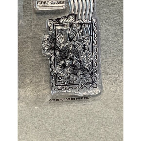 Hot Off The Press Inc Clear Cling Stamp Set - Keys & Flowers - Vintage Design - Picture 2 of 4